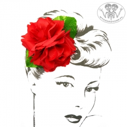 Małe róże czerwone kwiaty do włosów pin-up retro